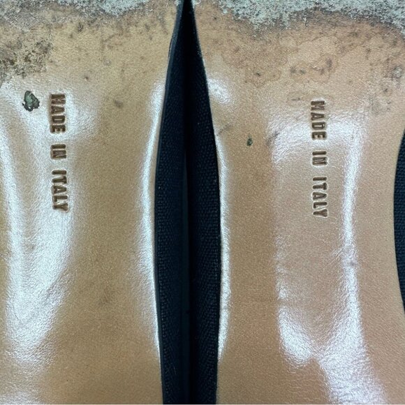 Salvatore Ferragamo Women’s Black Canvas Block Heel Designer Heels US 6.5 AA - Picture 13 of 16